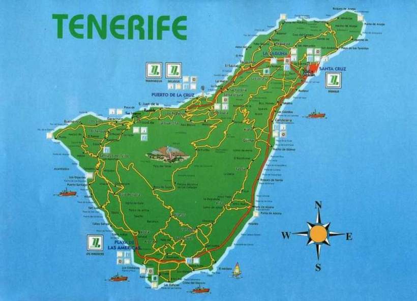 Karte Teneriffa Süd